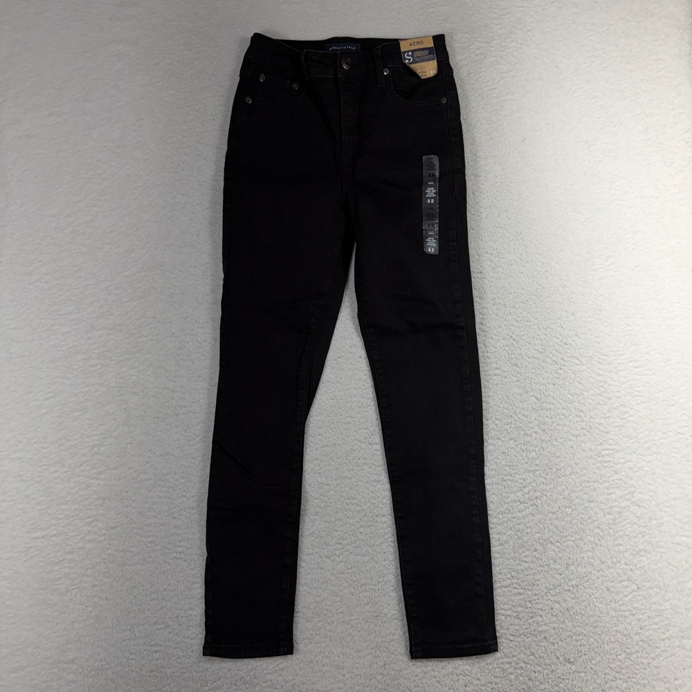 Aeropostale Super High Rise Ankle Jegging Black Womens 8R (26x26) Jeans